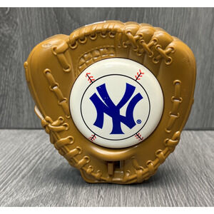 New York Yankees Night Light Plug In Glove Shape Brown White MLB Baseball Logo